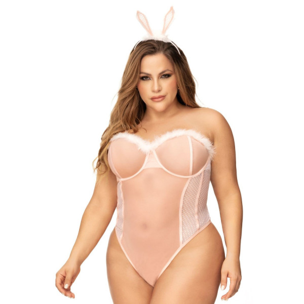 Déguisement lapin sexy grande taille avec serre tête 
